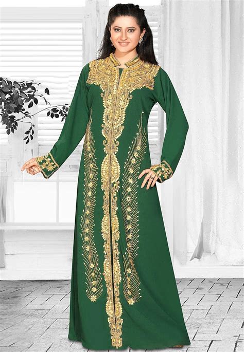 plus size dark green abaya.